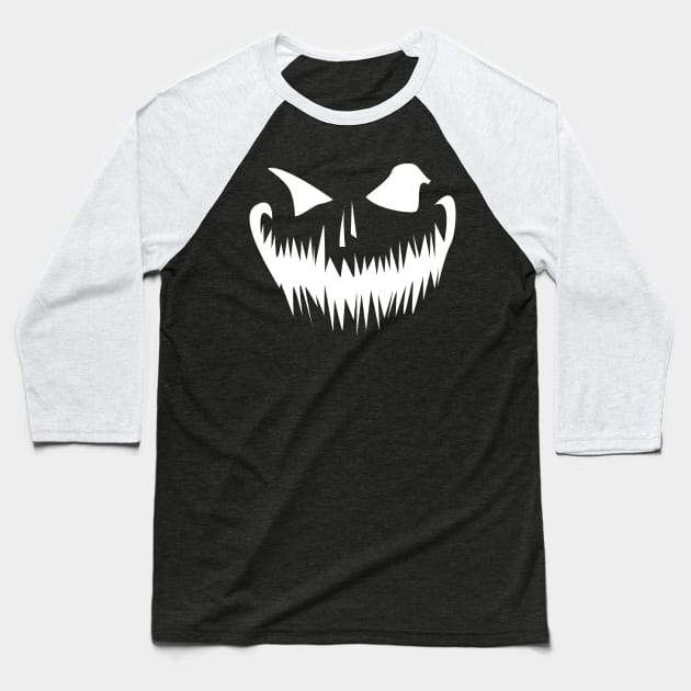 creepy pumpkin face Baseball T-Shirt by Johnny_Sk3tch